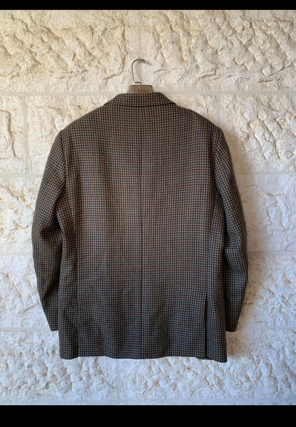 Classic Massimo Dutti wool cashmere houndstooth brown jacket blazer 42R