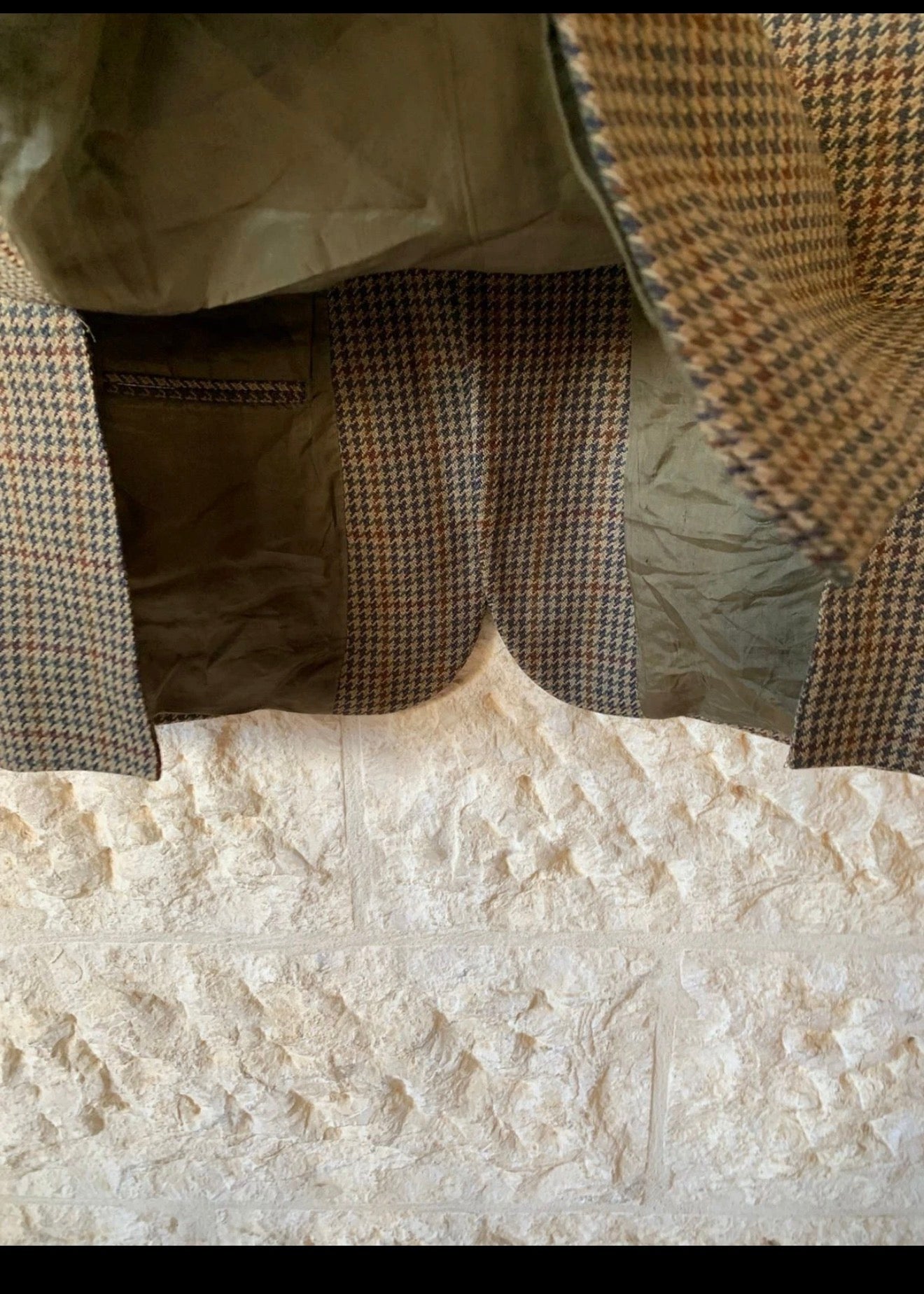 Classic Massimo Dutti wool cashmere houndstooth brown jacket blazer 42R