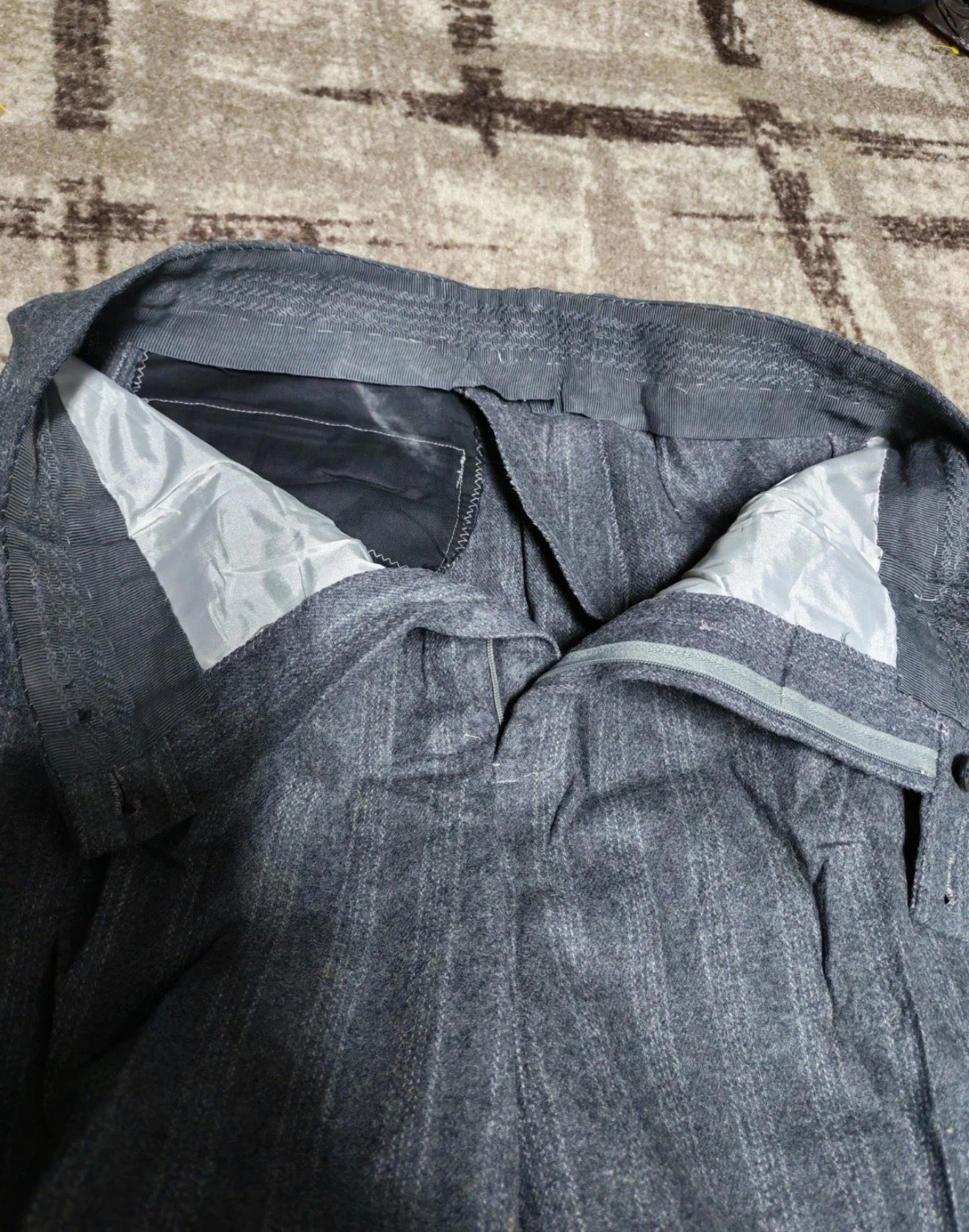 1960s vintage pure woollen wool classic gray double breasted suit 38R 38S