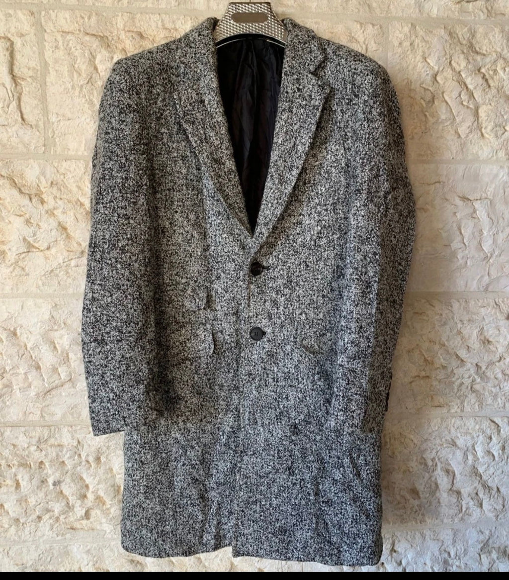 Classic unique style wool blend camouflage gray slim over coat 40R 38R
