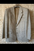 vintage classic Westbury pure wool Windowpane gray jacket sport coat 42R 42S