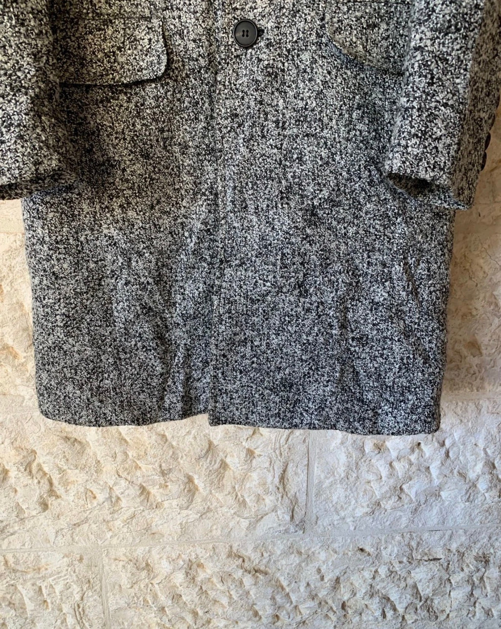 Classic unique style wool blend camouflage gray slim over coat 40R 38R