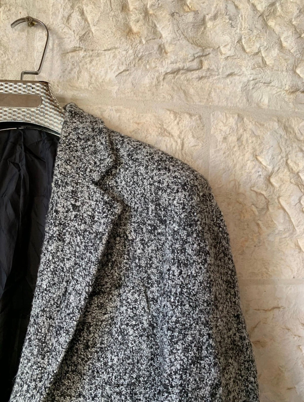 Classic unique style wool blend camouflage gray slim over coat 40R 38R