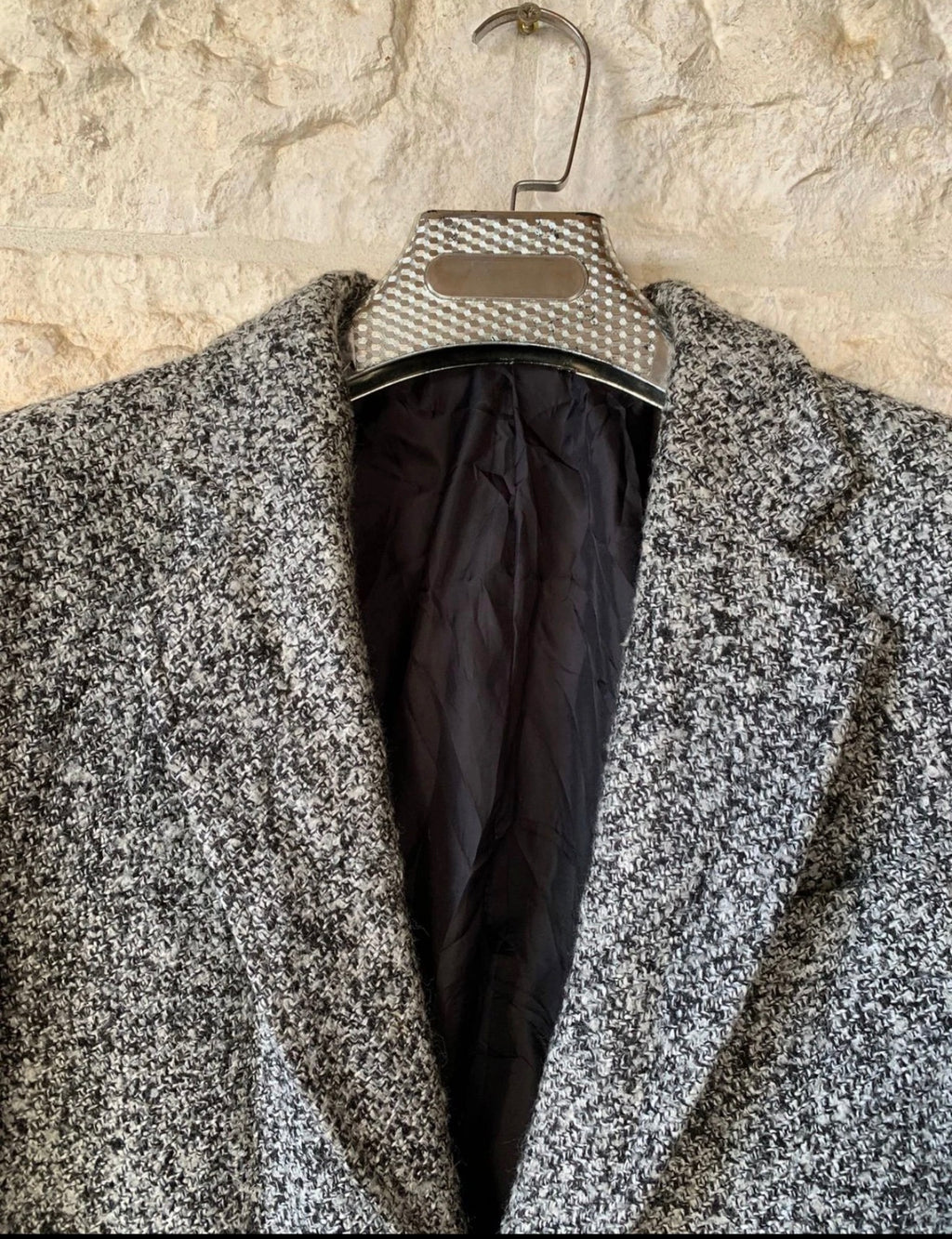 Classic unique style wool blend camouflage gray slim over coat 40R 38R