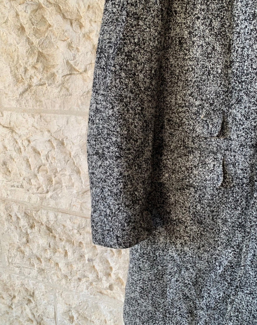 Classic unique style wool blend camouflage gray slim over coat 40R 38R