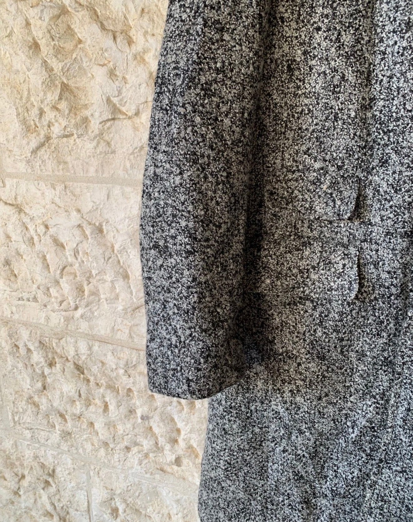 Classic unique style wool blend camouflage gray slim over coat 40R 38R