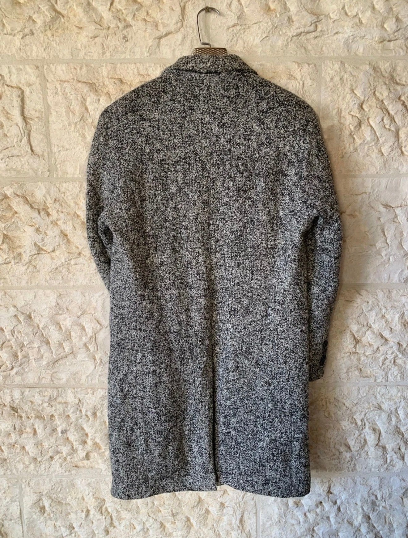 Classic unique style wool blend camouflage gray slim over coat 40R 38R