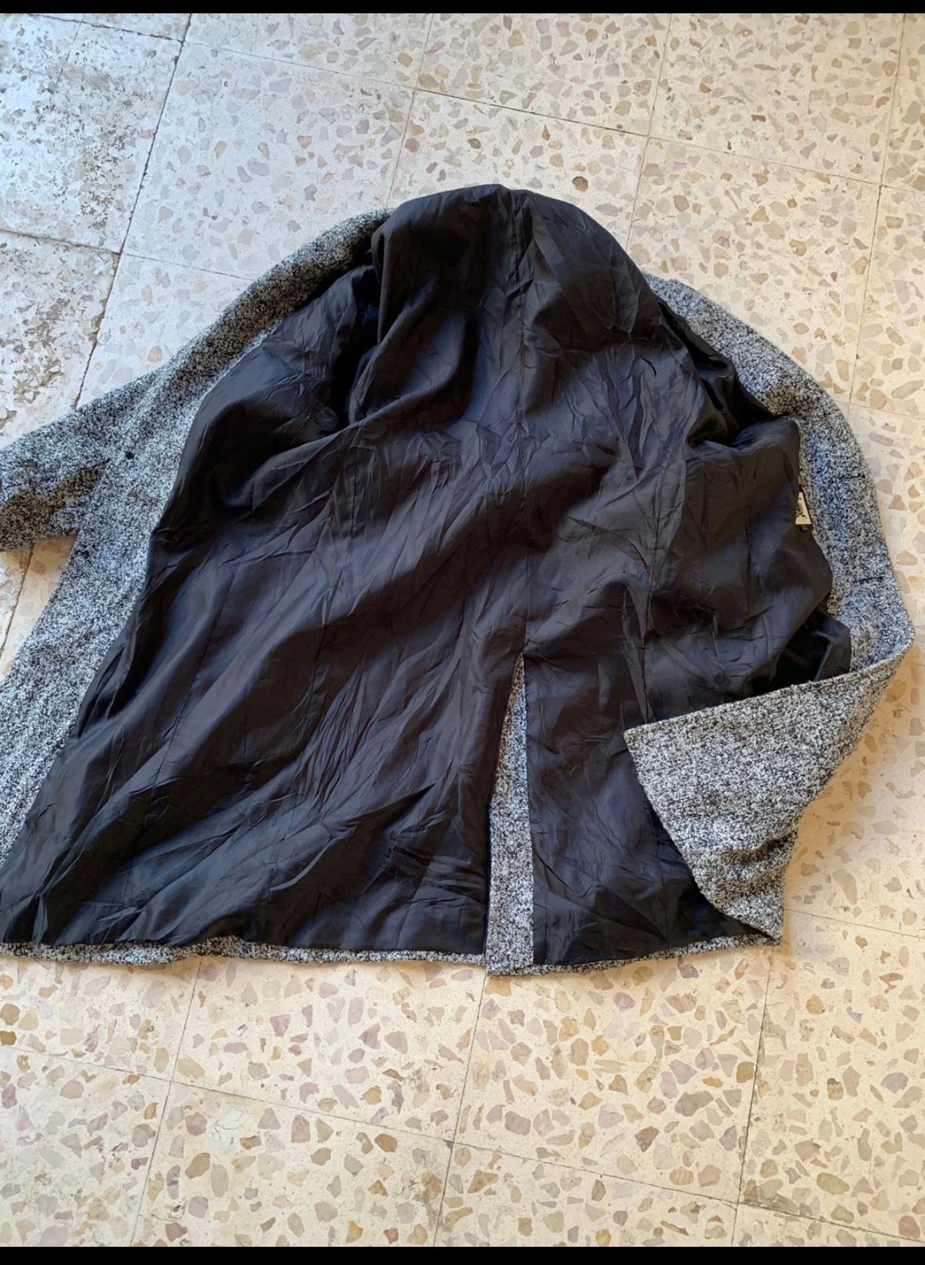 Classic unique style wool blend camouflage gray slim over coat 40R 38R