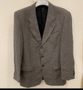 Vintage Harry Rosen pure wool classic houndstooth plaid gray jacket blazer 42R