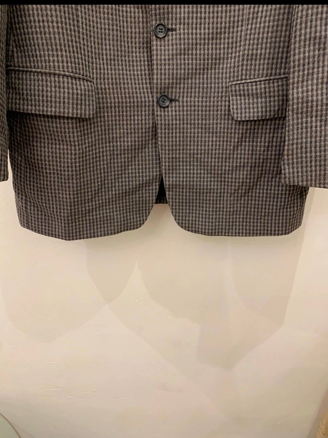 Vintage Harry Rosen pure wool classic houndstooth plaid gray jacket blazer 42R