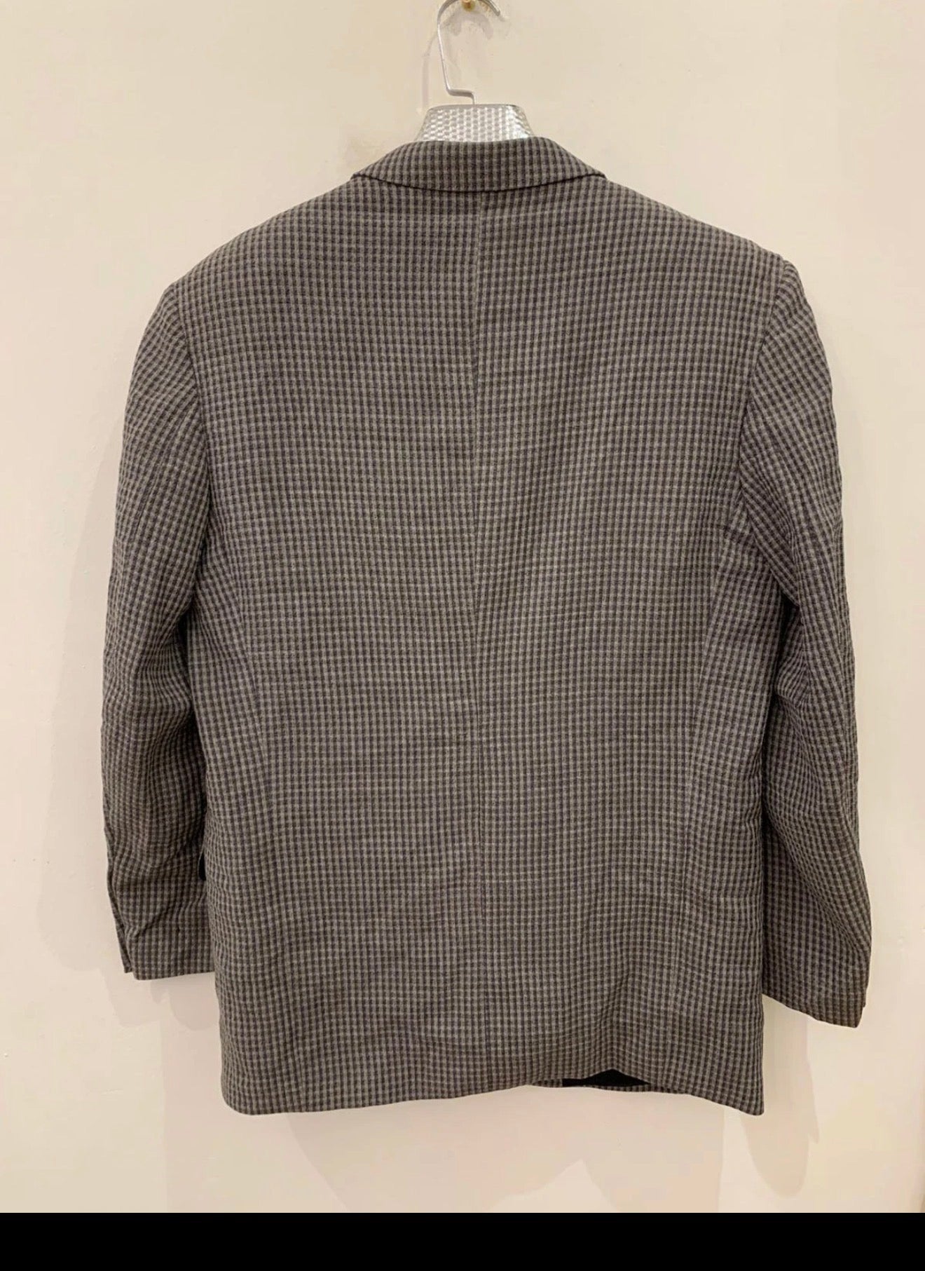 Vintage Harry Rosen pure wool classic houndstooth plaid gray jacket blazer 42R