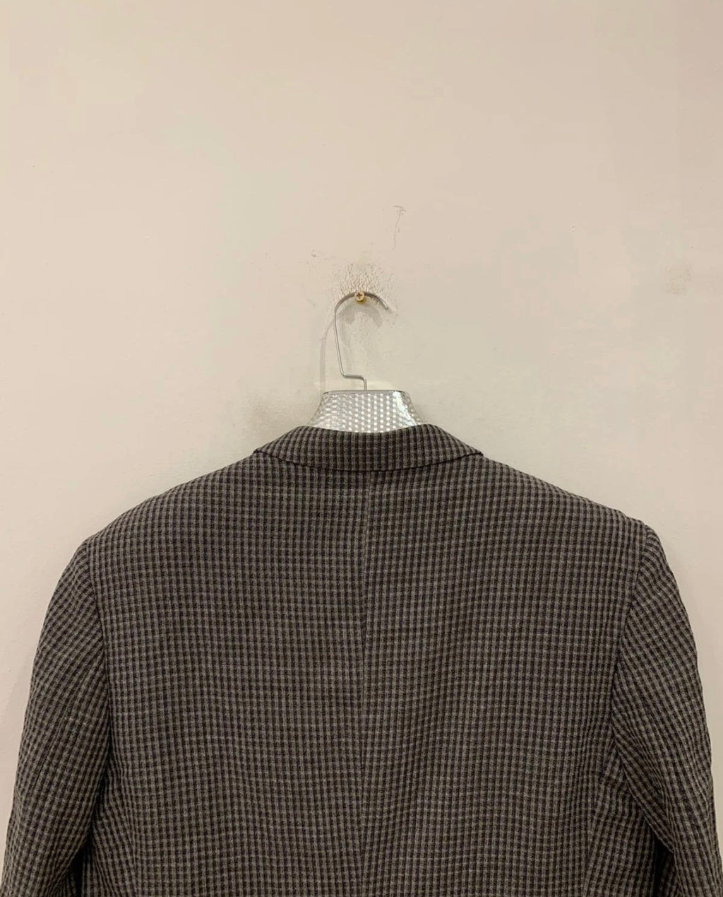 Vintage Harry Rosen pure wool classic houndstooth plaid gray jacket blazer 42R