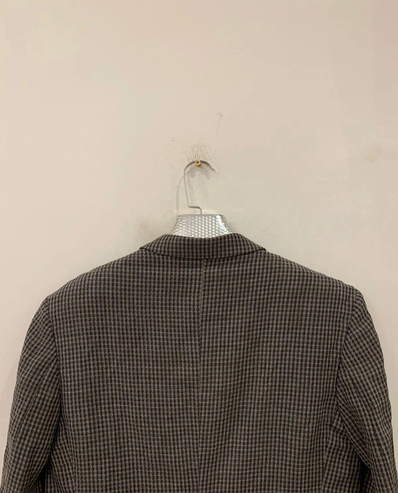 Vintage Harry Rosen pure wool classic houndstooth plaid gray jacket blazer 42R