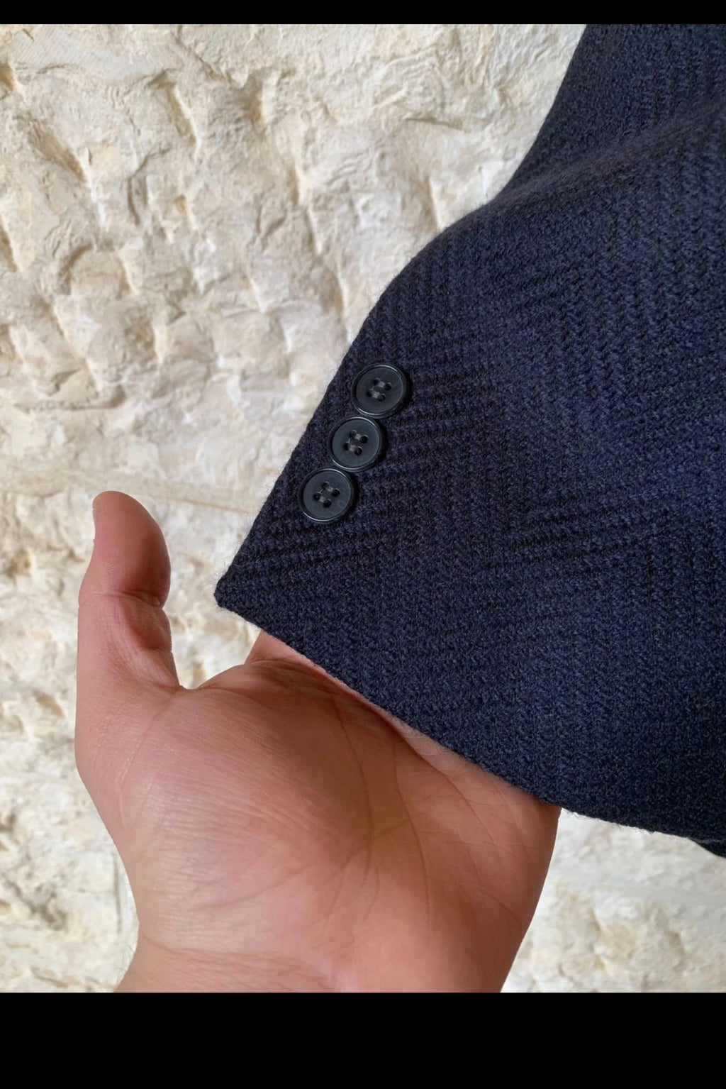Vintage Angelo Litrico pure wool double breasted navy jacket blazer 42R