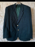 Vintage wool cashmere blend classic gold button green jacket blazer 44R