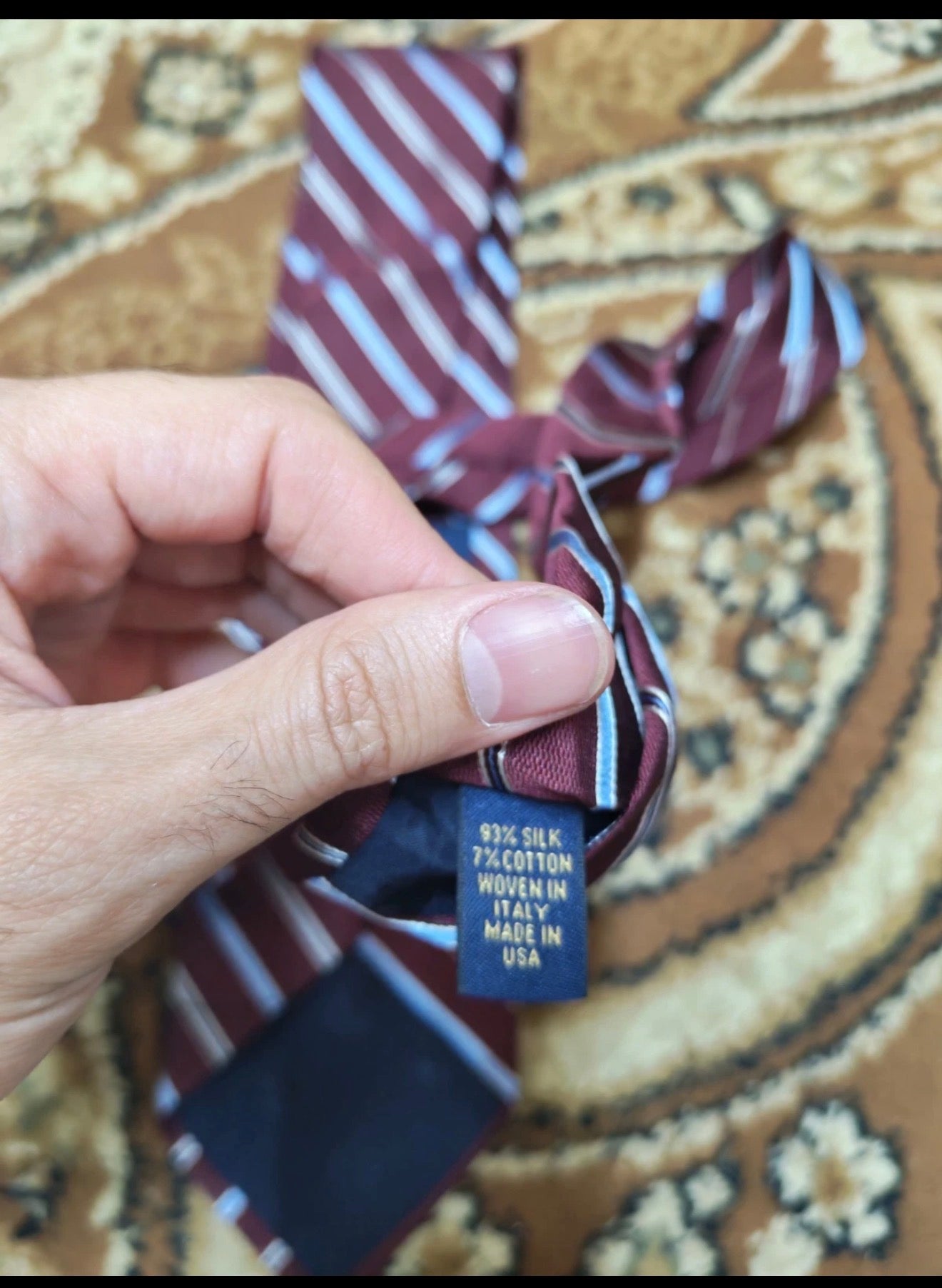 Vintage Brooks Brothers Makers classic 100% all silk burgundy Repp neck tie