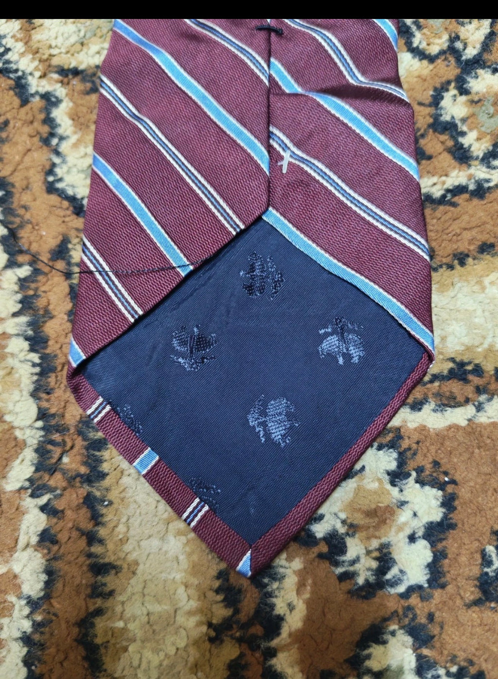 Vintage Brooks Brothers Makers classic 100% all silk burgundy Repp neck tie