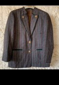 Vintage pure wool classic Loden plaid jacket sweater 44 L 14