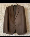 Vintage pure wool handwoven Tweed classic brown hunting jacket blazer 40R
