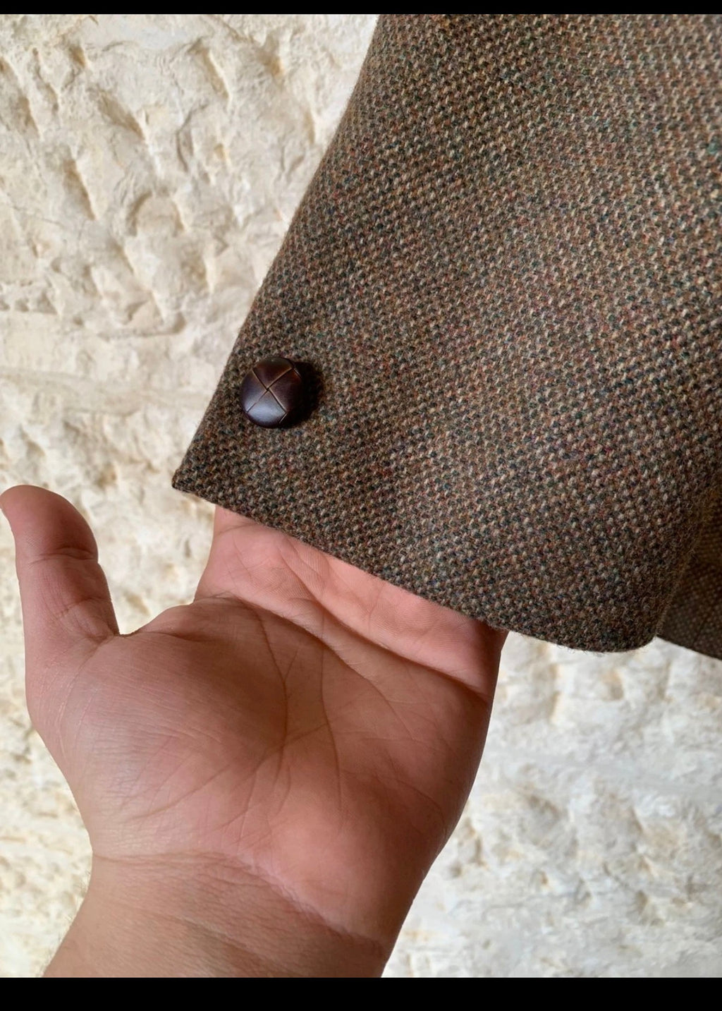 Vintage pure wool handwoven Tweed classic brown hunting jacket blazer 40R