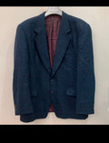 Vintage Daniel Hechter Wool Cashmere Windowpane turquoise jacket blazer 46L XL