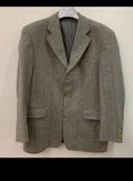 Vintage Commander pure wool windowpane classic beige jacket blazer 44R