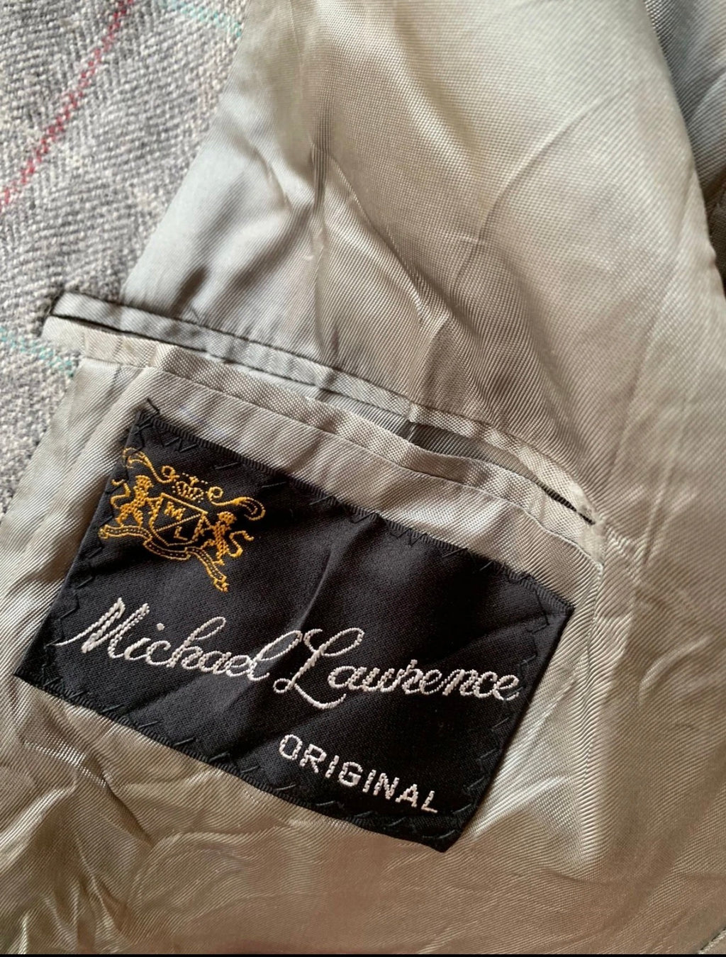 Vintage Alpaca wool Windowpane classic gray jacket blazer 40R
