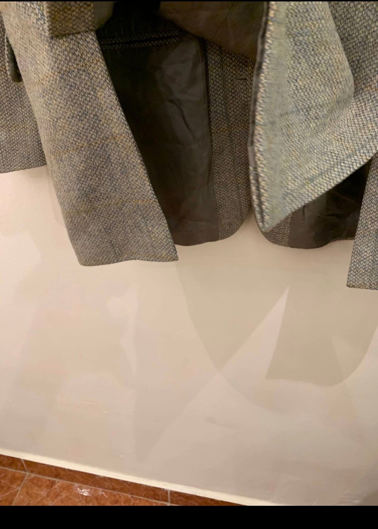 Vintage Commander pure wool windowpane classic beige jacket blazer 44R