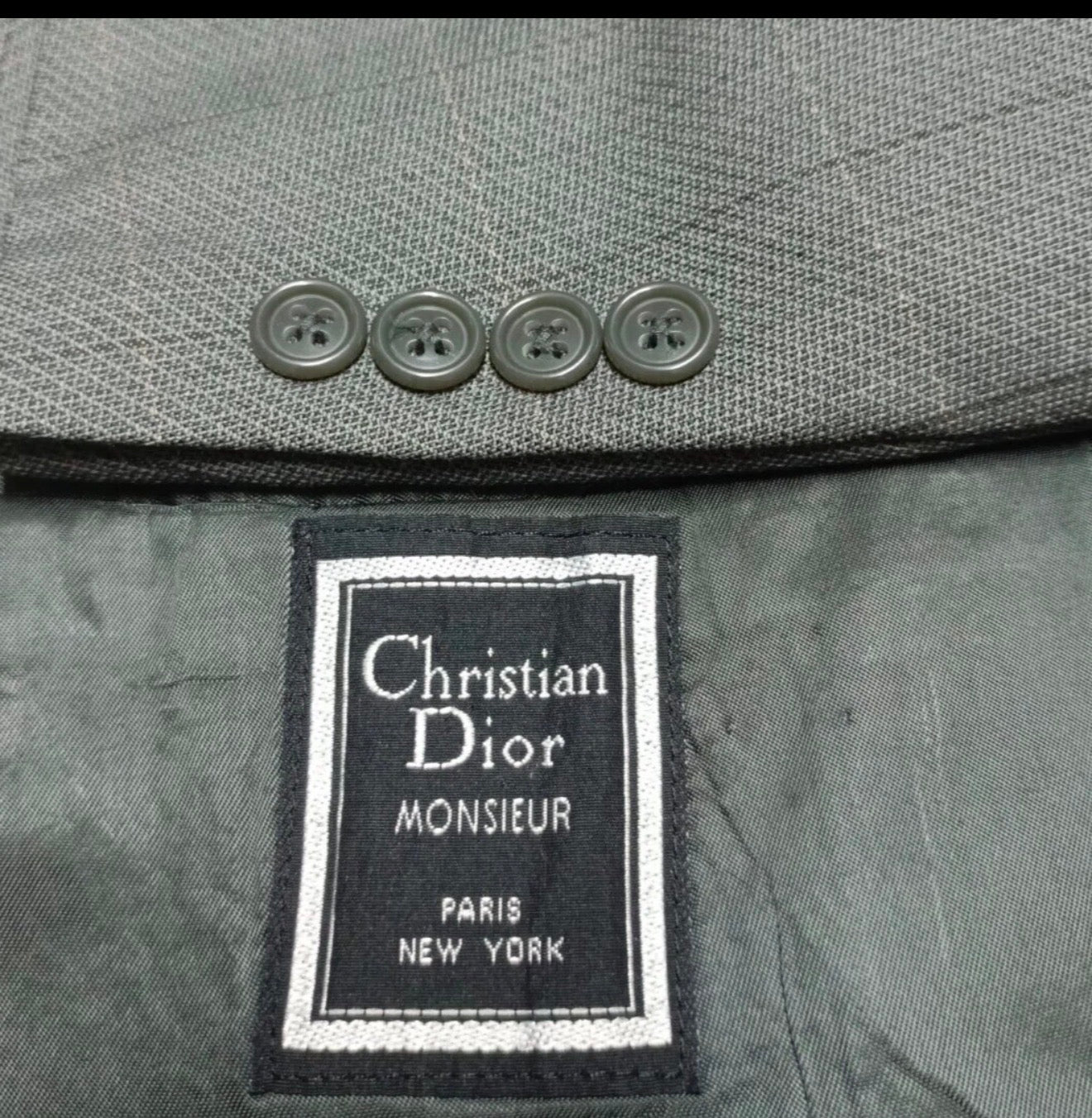 Vintage Christian Dior Monsieur all worsted classic plaid suit jacket blazer 36R