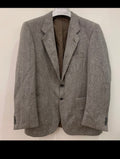 Vintage pure wool herringbone grayish beige classic hunting jacket blazer 38R
