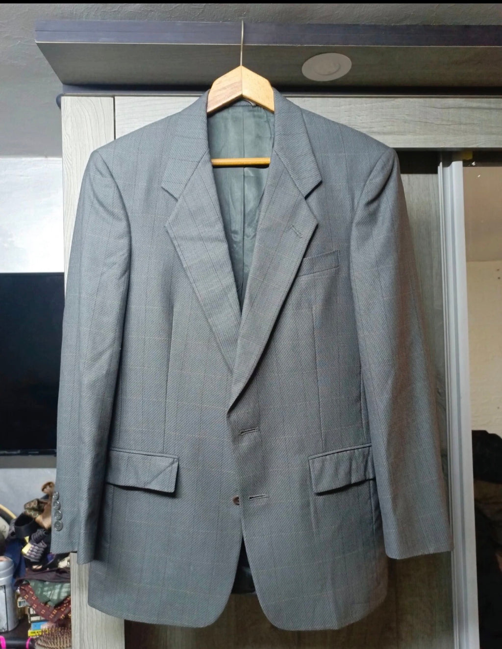 Vintage Christian Dior Monsieur all worsted classic plaid suit jacket blazer 36R