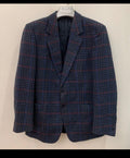 Vintage pure Lambswool wool Windowpane plaid classic hunting jacket blazer 42R