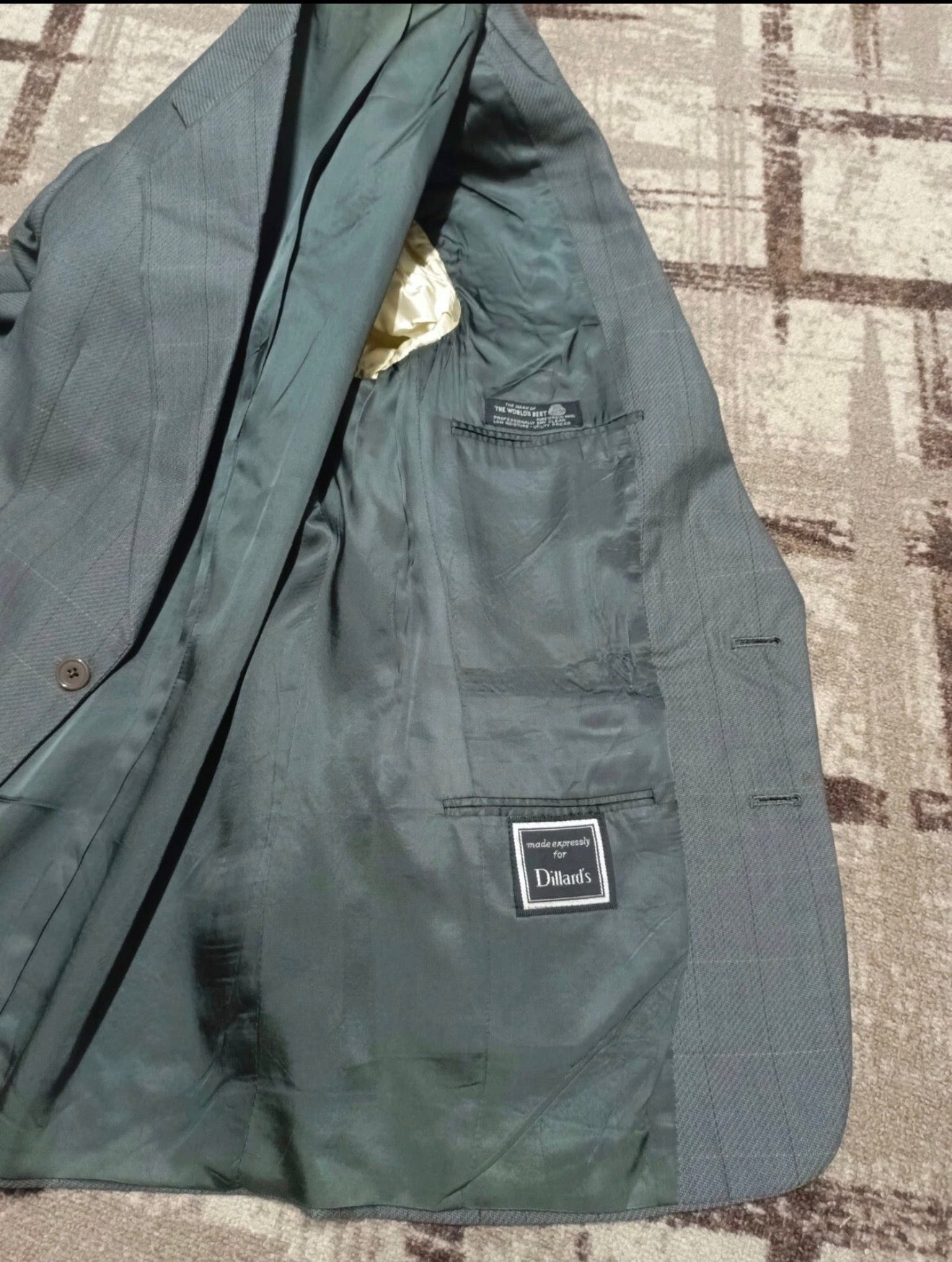 Vintage Christian Dior Monsieur all worsted classic plaid suit jacket blazer 36R