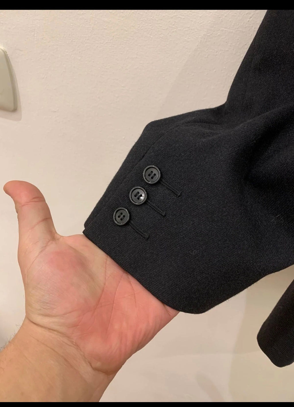 1950s vintage handtailored bespoke pure wool charcoal jacket blazer 46R XL