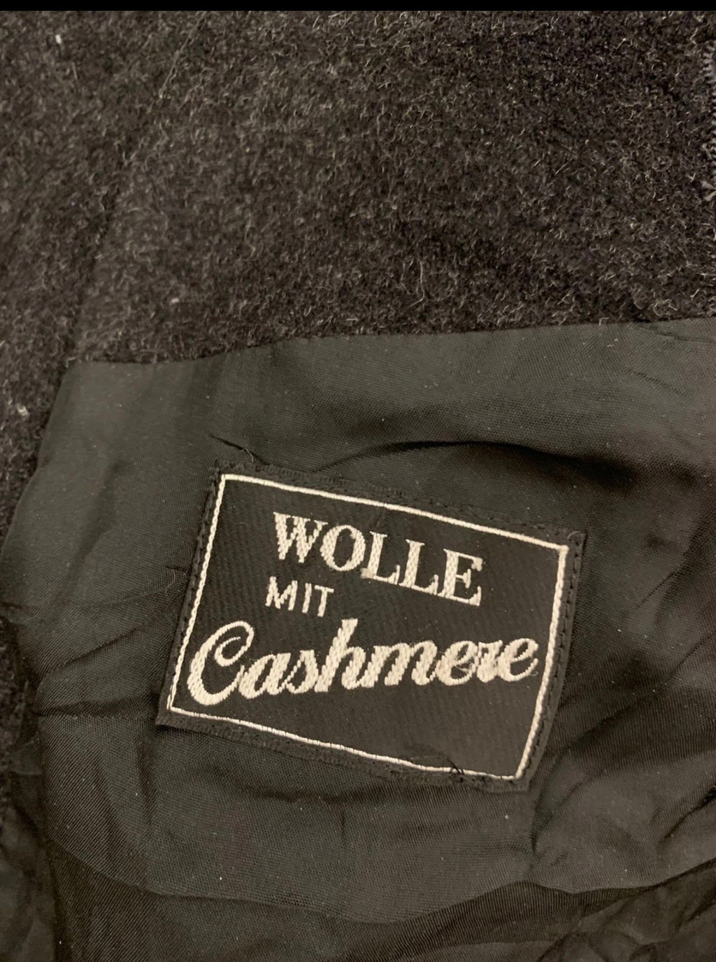 Vintage Wool Cashmere blend double breasted belted charcoal over coat 50R 2XL