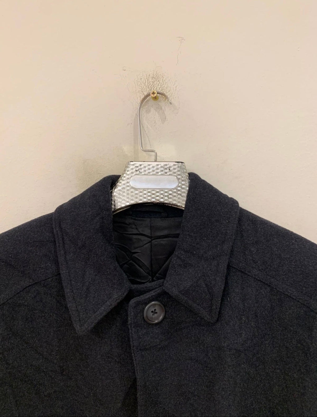 Vintage Wool Cashmere blend charcoal belted raglan long over coat 48L 48R XL
