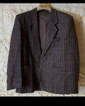 Vintage pure wool camouflage plaid classic unique brown jacket blazer 40R