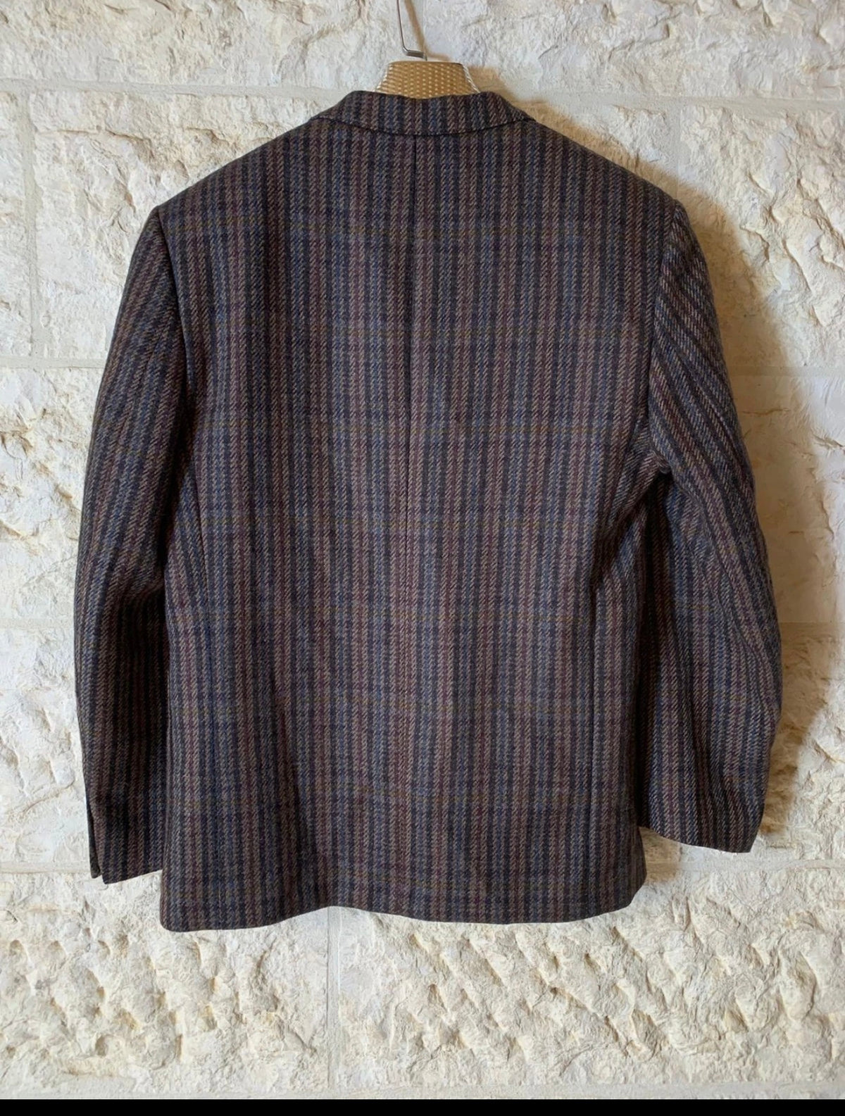 Vintage pure wool camouflage plaid classic unique brown jacket blazer 40R