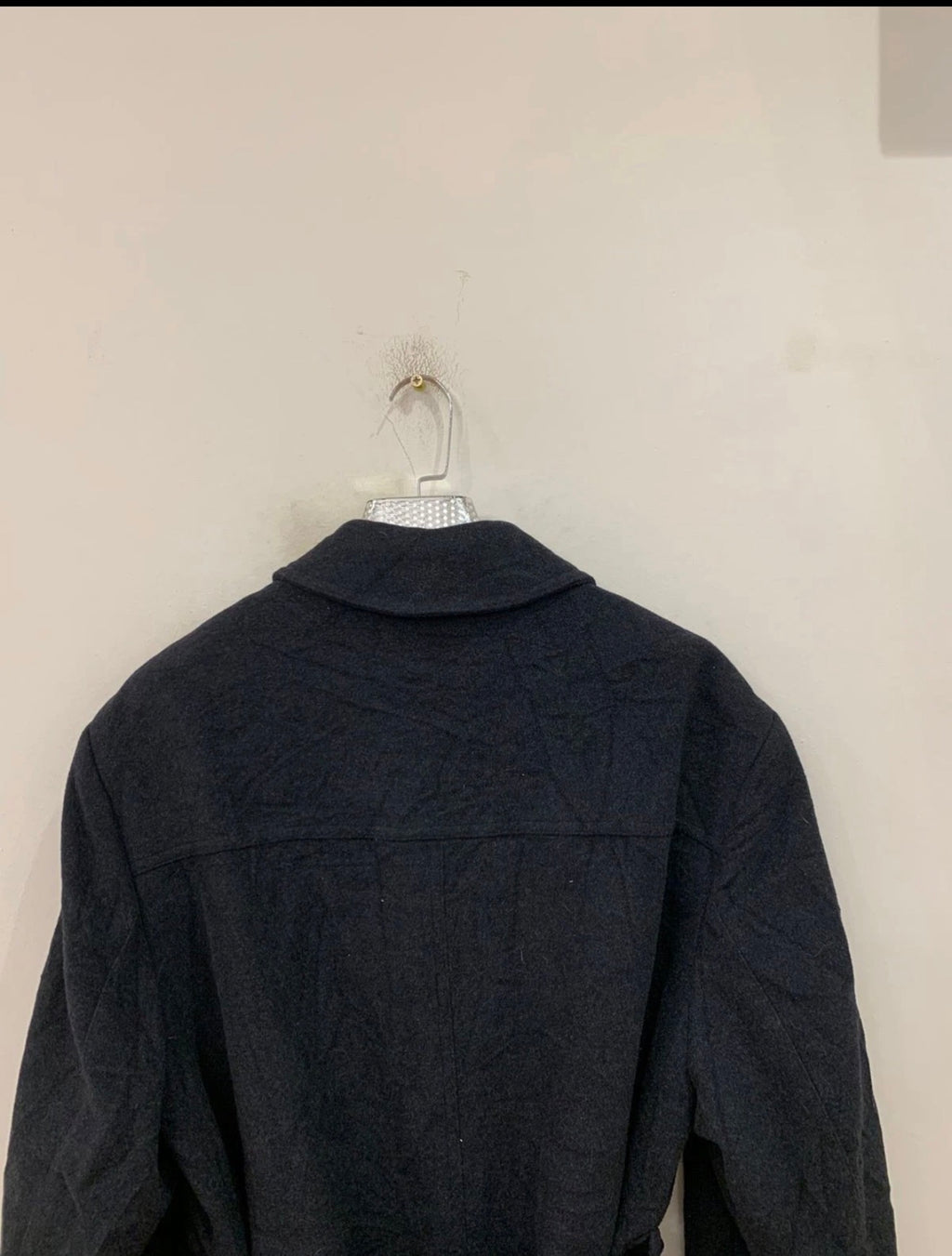 Vintage Wool Cashmere blend charcoal belted raglan long over coat 48L 48R XL