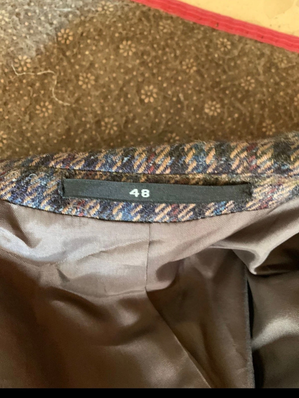 Vintage pure wool camouflage plaid classic unique brown jacket blazer 40R