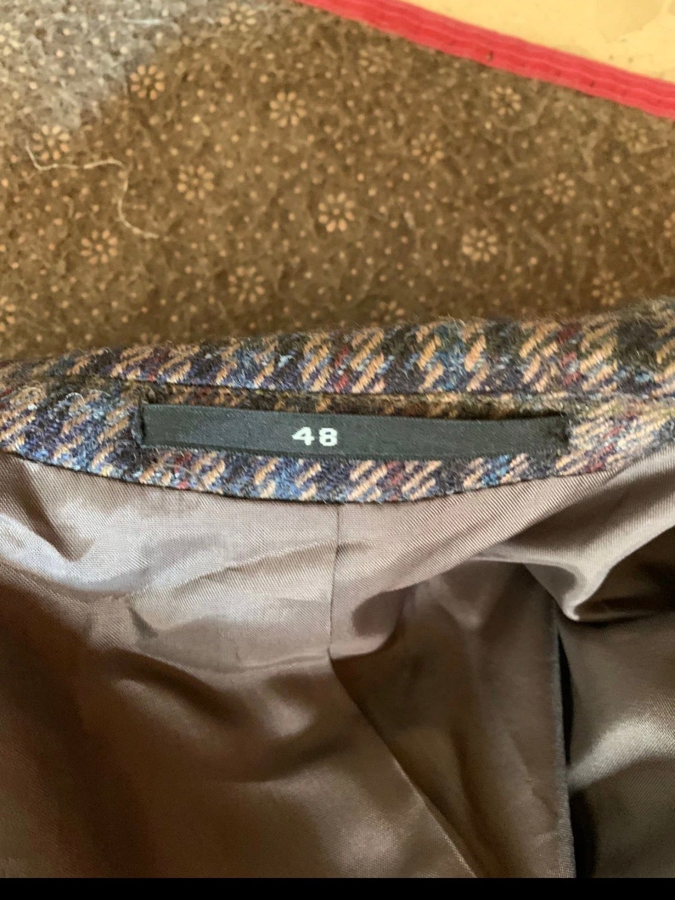 Vintage pure wool camouflage plaid classic unique brown jacket blazer 40R