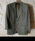 Vintage pure wool houndstooth classic greenish jacket blazer 42R 42S