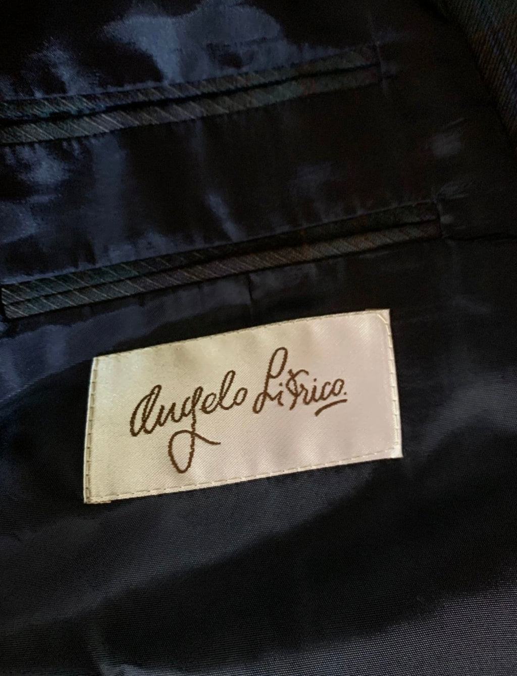 Vintage Angelo Litrico wool blend double breasted plaid jacket blazer 44R