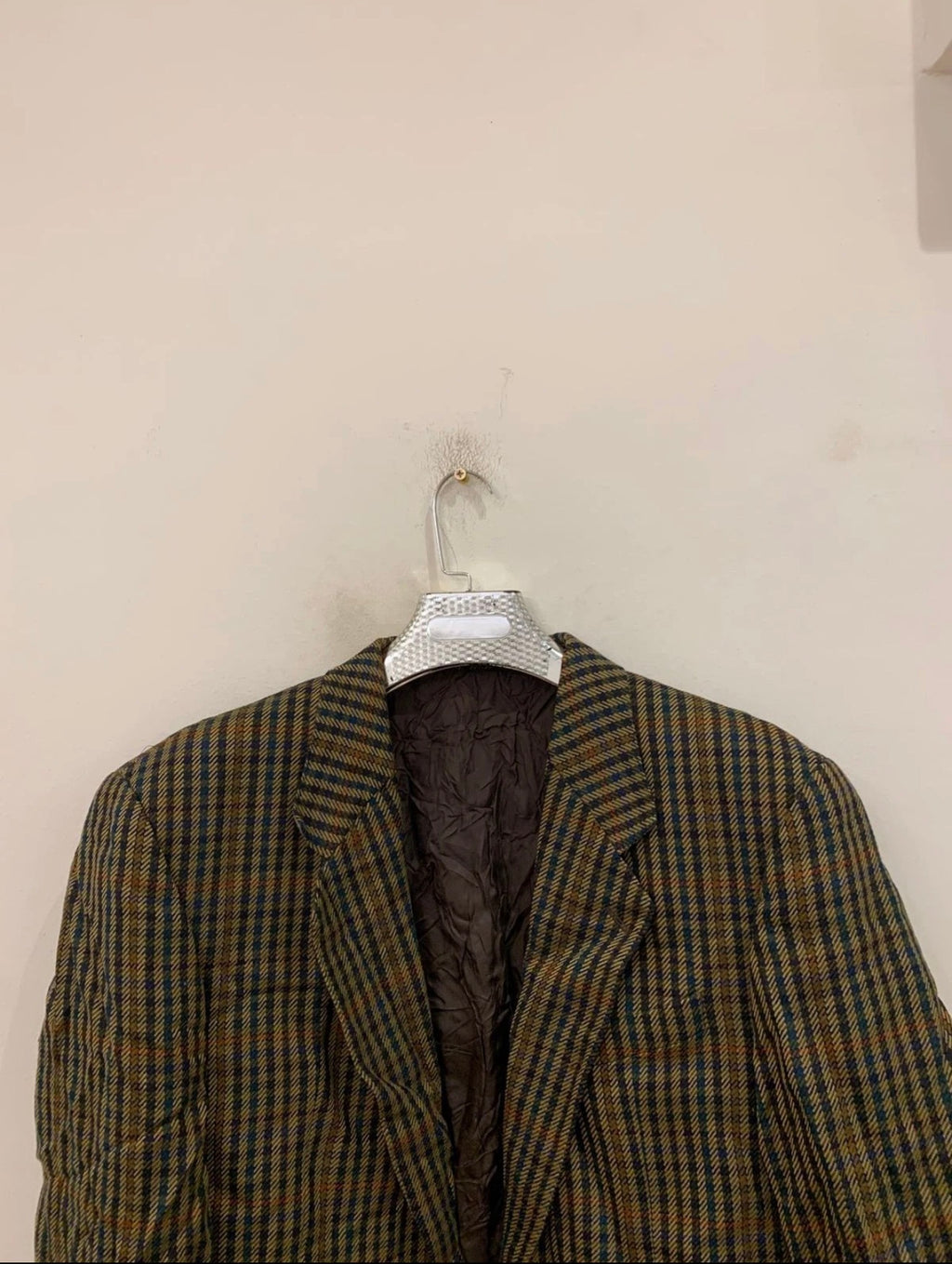 Vintage Daniel Hechter Wool Cashmere plaid classic jacket blazer 44R