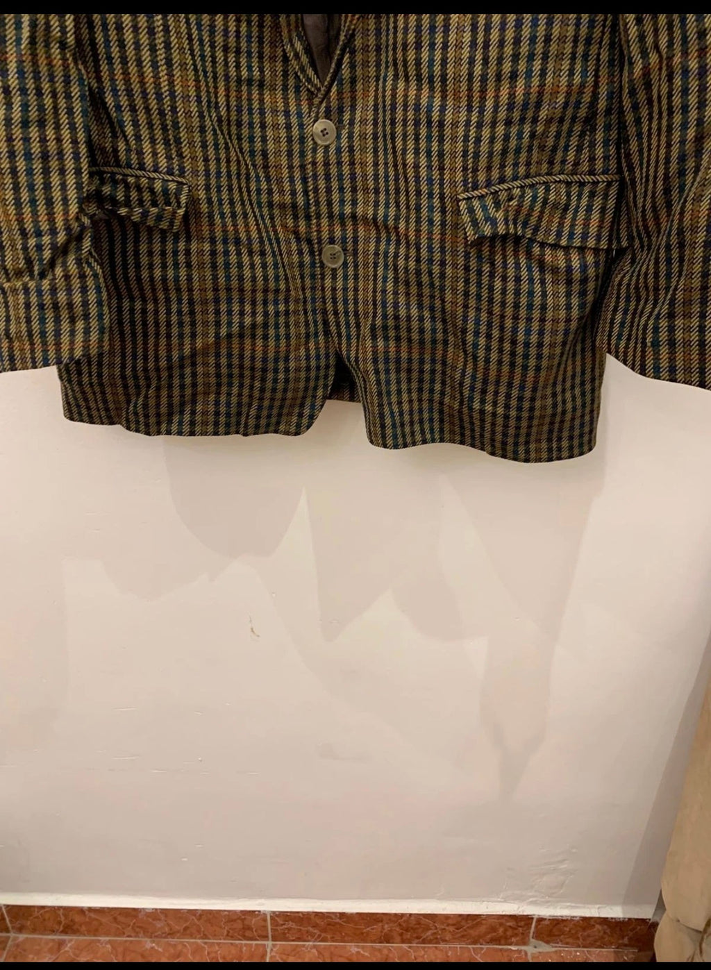 Vintage Daniel Hechter Wool Cashmere plaid classic jacket blazer 44R