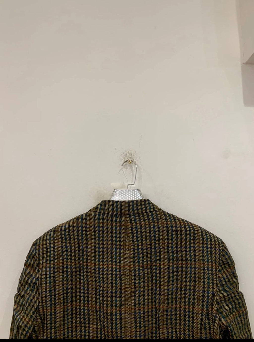 Vintage Daniel Hechter Wool Cashmere plaid classic jacket blazer 44R