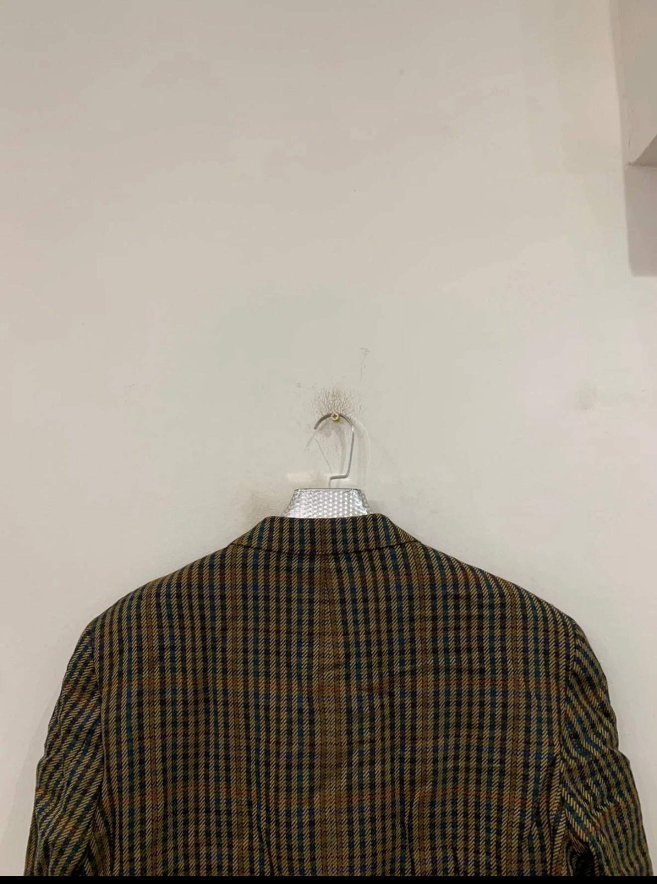 Vintage Daniel Hechter Wool Cashmere plaid classic jacket blazer 44R