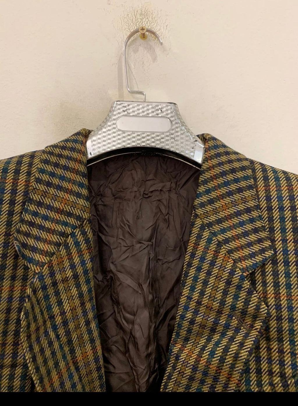 Vintage Daniel Hechter Wool Cashmere plaid classic jacket blazer 44R