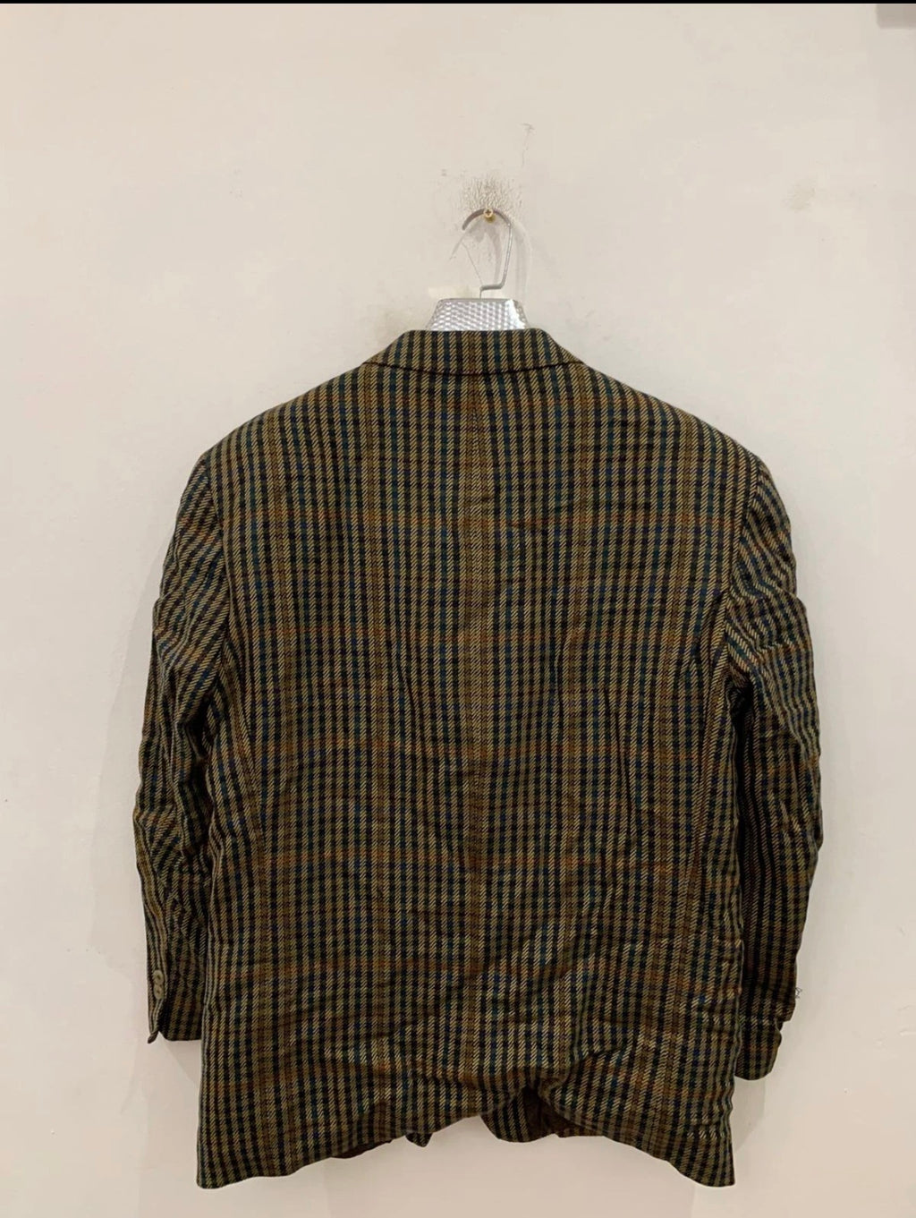 Vintage Daniel Hechter Wool Cashmere plaid classic jacket blazer 44R