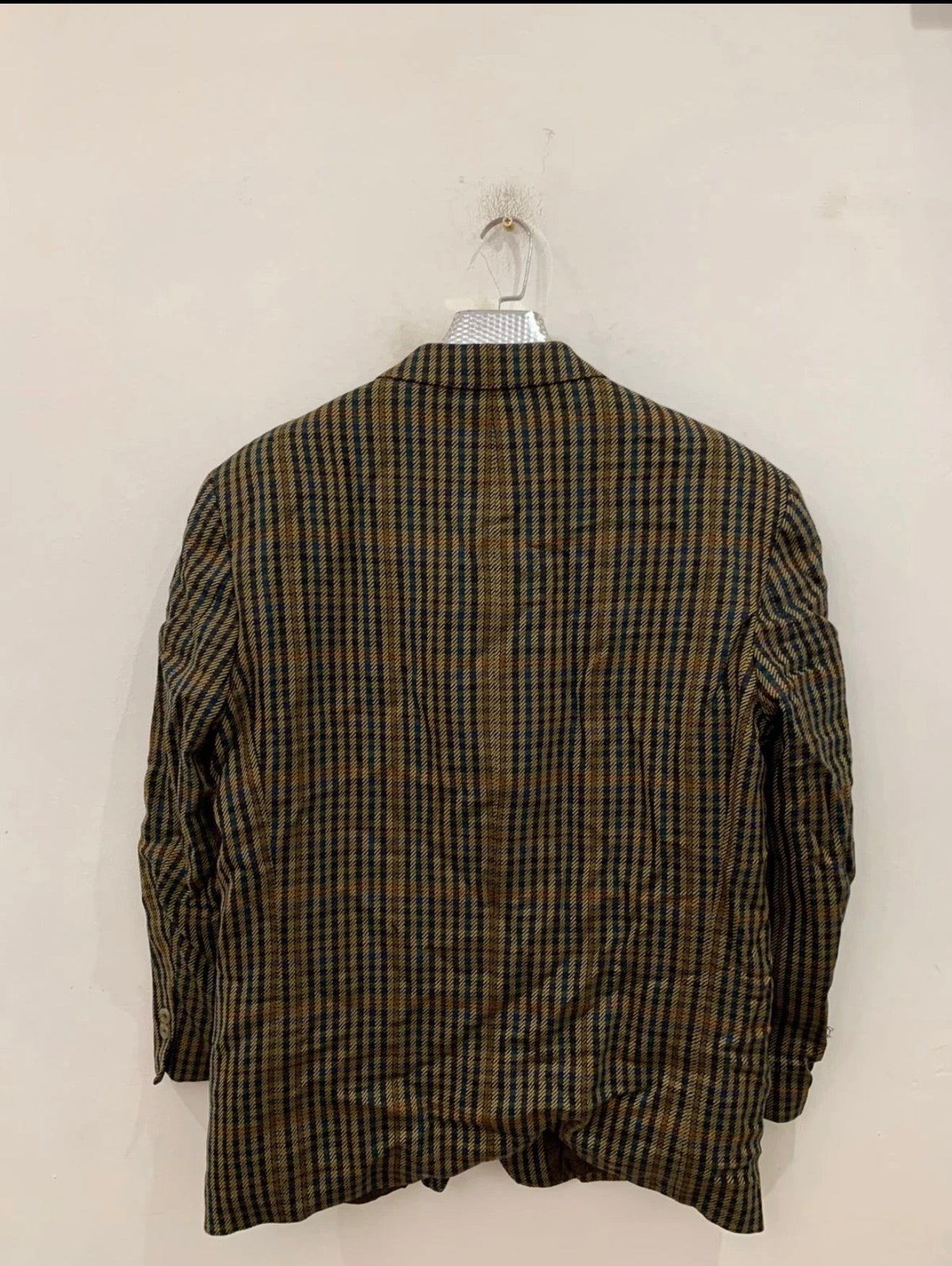 Vintage Daniel Hechter Wool Cashmere plaid classic jacket blazer 44R